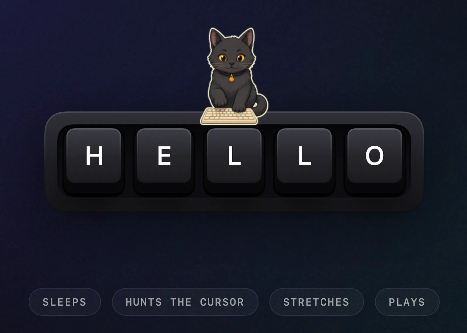Keypress Pet typing along